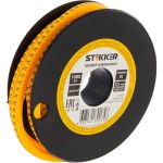 Кабель-маркер STEKKER N для провода сеч.1,5мм, желтый, CBMR15-N 39095 (артикул 16240147) – фото 1