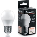 Светодиодная лампа FERON PRO LB-1409 Шарик E27 9W 6400K OSRAM LED 38082 (артикул 16233740) – фото 1