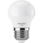 Светодиодная лампа Sholtz шар 9Вт E27 4200К G45 220-240В, пластик LEB3049 (артикул 16123695) – фото 1