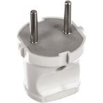 Прямая вилка STEKKER с заземляющим контактом, пластик 250В, 10A, IP20, белая, PPG10-43-201 32855 (артикул 15965027) – фото 1