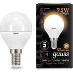 Лампа Gauss LED Шар E14 9.5W 890lm 3000K 105101110 (артикул 15869246) – фото 1