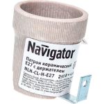 Электрический патрон Navigator NLH-CL-H-E27, керамический, с держателем, Е27 71619 (артикул 16287720) – фото 1