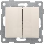 Выключатель GUSI ELECTRIC Bravo 2 клавиши, СУ, 10А, 250В, бежевый С10В2-003 (артикул 16032817) – фото 1