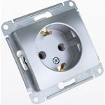 Розетка Schneider Electric GLOSSA с заземлением, 16А, АЛЮМИНИЙ GSL000343 (артикул 16314093) – фото 1