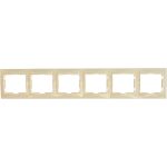 Горизонтальная 6-ти местная рамка UNIVersal Севиль слоновая кость ivory Б-С1043 (артикул 15747562) – фото 1