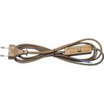 Сетевой шнур FERON с выключателем, 230V 1.9м золото, KF-HK-1 23051 (артикул 15928708) – фото 1