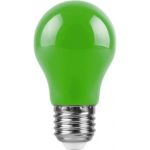 Светодиодная лампа FERON 3W 230V E27 зеленый, LB-375 25922 (артикул 16041249) – фото 1