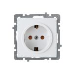 Розетка Nilson 1-местн. СУ с заз. конт. с защитной шторкой, TOURAN-ALEGRA-THOR, белый 24110419 (артикул 16352172) – фото 1