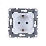 Розетка ЭРА 12200201, 2PE, Schuko, со шторками, 16A, 250В, IP20, без м.лапок Б0036440 (артикул 16134758) – фото 1