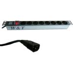 Блок розеток W&T 19" EURO на 8 гнезд с выключателем WT-2261A-U-GER (артикул 19885864) – фото 1