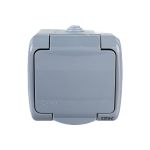 1-ая розетка IEK AQUATIC РСш12-2-А с заземляющим контактом, открытой установки, 16А, IP54 ERA12-K03-16-54 (артикул 16306432) – фото 1