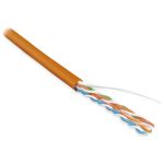 Кабель Hyperline UUTP4-C5E-S24-IN-LSZH-OR-100 (100 м) витая пара, неэкран. U/UTP, категория 5e, 4 пары (24 AWG), одножильный (solid), LSZH, оранжевый 273509 (артикул 19566276) – фото 1