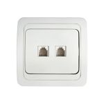 Компьютерная двойная розетка IN HOME RJ-45 CLASSICO белая 2136 4690612018300 (артикул 15953926) – фото 1
