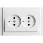 Двойная розетка Vesta Electric Verona c заземлением F00050201BEL (артикул 23300481) – фото 1