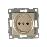 Механизм розетки GUSI ELECTRIC Ugra 1-ой б/з с з/ш, СУ , 16А, 250В, шампань С11Р2-027 (артикул 16183968) – фото 1