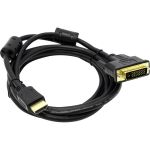 Кабель HDMI M - DVI M 24+1 5bites Dual Link ферритовые кольца, позолоченные контакты 2м APC-073-020 (артикул 18301951) – фото 1