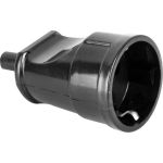 Разборная черная розетка Volsten Sb1-MZ11 16А 1 гнездо с заземлением модель РА16-002 14447 (артикул 20226820) – фото 1