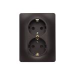 2-местная розетка Schneider Electric Glossa 16А с заземлением в сборе шоколад GSL000824 (артикул 18124603) – фото 1