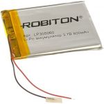 Аккумулятор ROBITON LP305060 3.7В 800mAh PK1 14071 (артикул 15949036) – фото 1