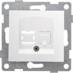 Телефонная розетка GUSI ELECTRIC Bravo RJ12, одинарная, СУ, белая С10Т1-001 (артикул 16032658) – фото 1