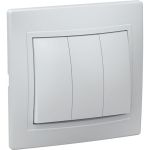 Трехклавишный выключатель IEK ВС10-3-0-ККм, 10А, КВАРТА, кремовый EVK30-K33-10-DM (артикул 16302131) – фото 1