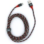 USB-кабель AM-microBM BYZ 3 метра, 2.1A, тканевый, черно-красный 23750-BC-090mBKR (артикул 17858701) – фото 1