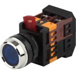 Кнопка ЭРА ABLFS-22 синий, d22мм, неон, 240В, 1з+1р, 10/400/3200 Б0045657 (артикул 16452706) – фото 1