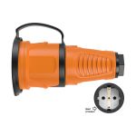 Кабельная розетка PCE 16A 220V 2P+E IP54 с крышкой, корпус оранжевый, крышка и маркер черный 2511-os (артикул 16230213) – фото 1