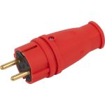 Каучуковая вилка ЭРА с заземлением VX10-R-IP44 16А IP44 прямая красная, Б0055415 (артикул 20932365) – фото 1