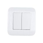 Выключатель LUXAR Deco с/у 2 клавиши, белый с рифленой рамкой, 250В 10А 4606400620211 (артикул 16139615) – фото 1