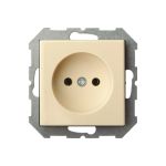 Розетка без заземления LIREGUS Эпсилон IKL 16-304-01 E/S кремовая, без рамки 28-065 (артикул 16246413) – фото 1
