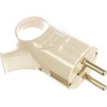 Вилка IN HOME угловая с кольцом с з/к 16А белая 4120 4690612009124 (артикул 15918739) – фото 1