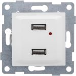 Розетка USB GUSI ELECTRIC Ugra двойная, СУ, белая С11USB2-001 (артикул 16032923) – фото 1