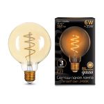 Лампа Gauss LED Filament G95 Flexible E27 6W Golden 360lm 2400К 105802007 (артикул 15869295) – фото 1