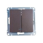 Механизм выключателя Schneider Electric 2-кл. ATLAS DESIGN с подсветкой сх.5а 10АХ мокко 1240377 (артикул 15846213) – фото 1