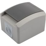 Накладная розетка KRANZ керамика с заземлением IP54 16А серая KR-78-0612 (артикул 18107443) – фото 1