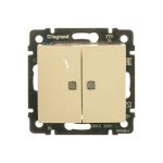 Механизм выключателя Legrand 2-клавишный СП Valena 10 А 250 В IP31 с зеленой подсветкой слоновая кость Leg 774328 (артикул 16120122) – фото 1