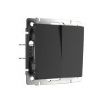 Выключатель WERKEL W1120008 двухклавишный черный матовый a051628 (артикул 15777350) – фото 1