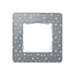 Декоративная рамка Simon, 1 пост, Original, S82 Detail, серый в белые звёзды-белый 8200610-223 (артикул 16458605) – фото 1