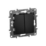 Механизм выключателя Legrand 2-клавишный СП Etika 10АX безвинтовые зажимы антрацит Leg 672602 (артикул 16119978) – фото 1
