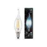 Лампа Gauss LED Filament Свеча на ветру E14 11W 750lm 4100K 104801211 (артикул 15869263) – фото 1