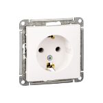1-местный механизм розетки Schneider Electric скрытой проводки W59 16А IP20 с заземлением без защитных шторок белый RS16-154-1-86 (артикул 18145207) – фото 1