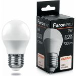 Светодиодная лампа FERON PRO LB-1409 Шарик E27 9W 2700K OSRAM LED 38080 (артикул 16233728) – фото 1