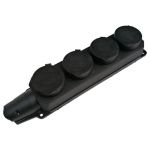 Розетка Smartbuy 4-х местная с защитными крышками каучуковая 230В, 2P+PE, 16A, IP44 SBE-16-4-00-R (артикул 16052295) – фото 1
