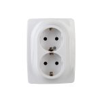 Розетка ЭРА 12-2116-01 2X2P E Schuko, 16A-250В, IP20, винт, 12, белый Б0029238 (артикул 15981726) – фото 1