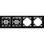 4-местная горизонтальная рамка STEKKER PFR00-9004-03, серия Эрна, черный 39485 (артикул 19654278) – фото 1