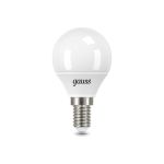 Лампа Gauss Шар 6.5W 550lm 6500K E14 LED 1/10/100 105101307 (артикул 19869592) – фото 1