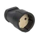 Штепсельное гнездо без заземления EKF, черное ПВХ 10A 250B ASGO10-30 (артикул 15221873) – фото 1