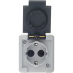 Розетка Aling-conel ARMOR IP55 16A 250В открытой установки с поликарбонатовой вставкой, серый 2711.1A 117006 (артикул 20019130) – фото 1