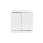 Выключатель Smartbuy 2-клавишный 10А белый Юпитер SBE-03w-10-SW2-0 (артикул 16052130) – фото 1